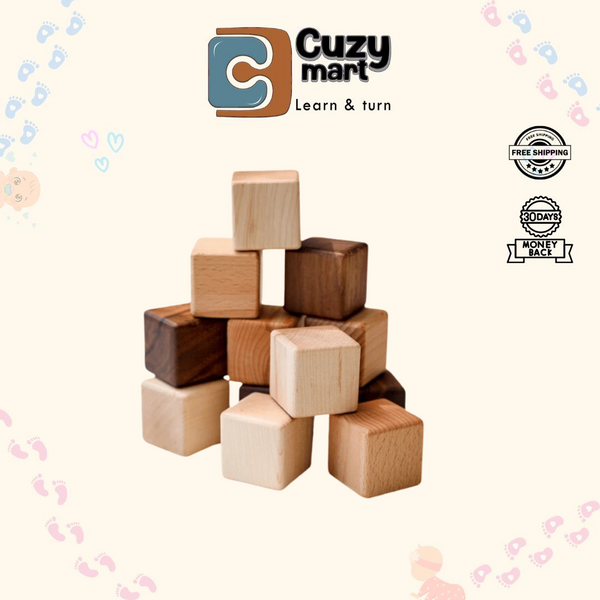 Montessori Wooden Cube Block Set