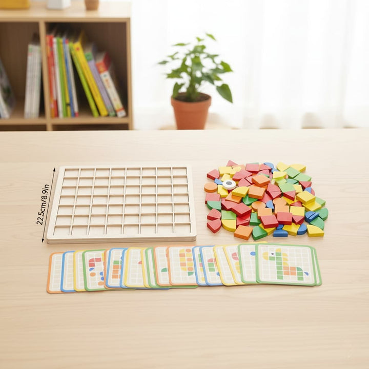 Montessori Wooden Pattern Blocks | Geometric Tangram & Mosaic Puzzle ...